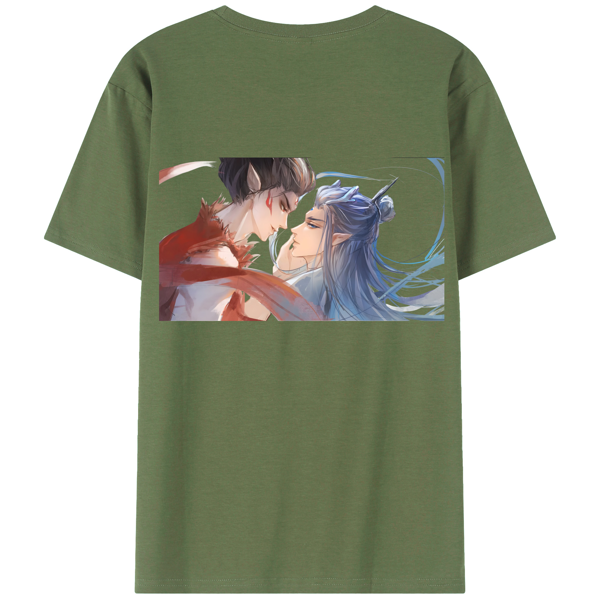 （画像用） Ne Zha 2 ナタ 魔童の大暴れ 綿100％ メンズ半袖Tシャツ（バックプリント） 通気性